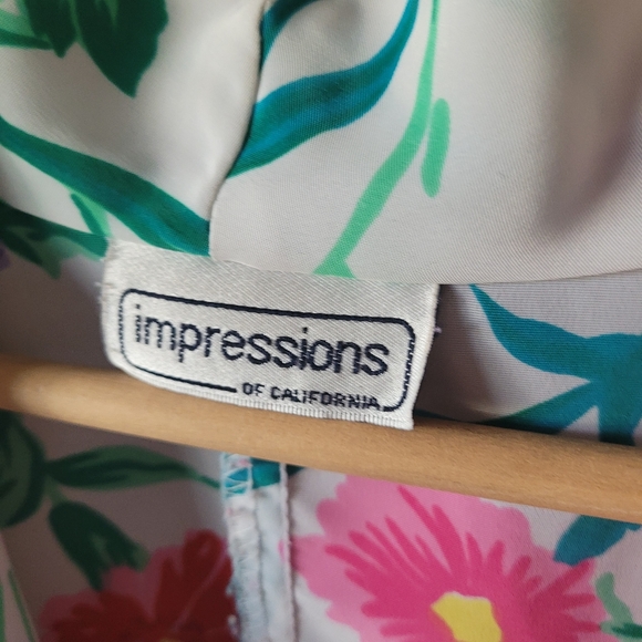 80s retro bright floral blouse - Picture 4 of 9